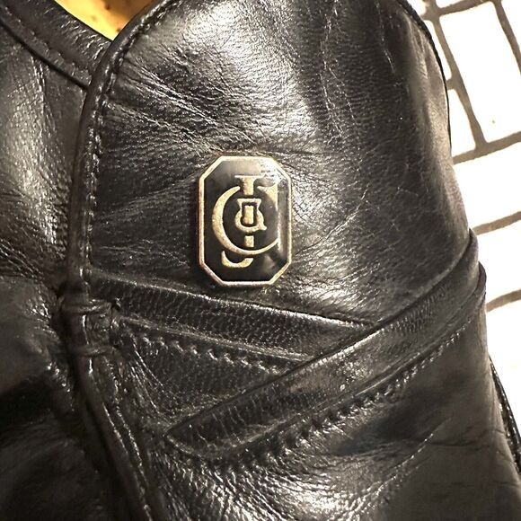 Vintage Crockett & Jones Black Leather with Emblem Mens Loafers Size UK 8 US 9 - Picture 3 of 16